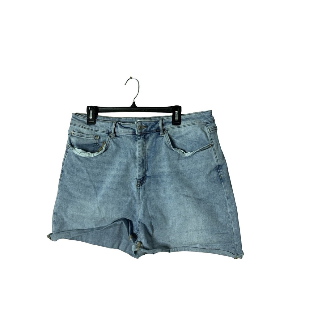 Women's Mica‎ Denim Plus Size Super High Frayed Hem Jean Shorts 2X
